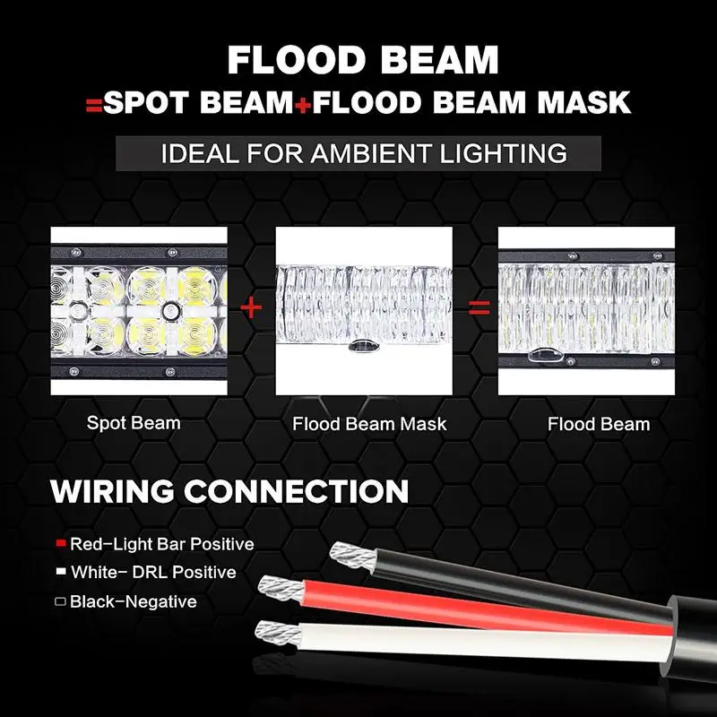 Светодиодная балка Oslamp 7D 34 дюйма 360 Вт комбинированный рабочий луч 12 В 24 для лодок