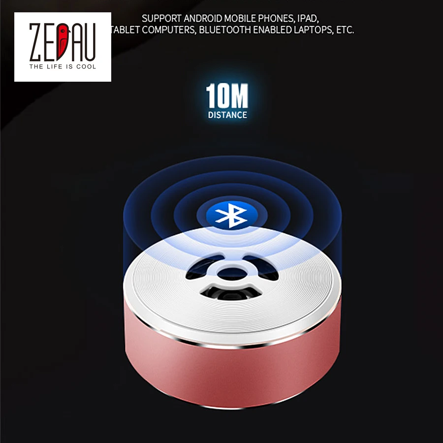 Металл Мини Беспроводной Bluetooth 4 0 Динамик с TFcad вспомогательный микрофон Super Bass HIFI