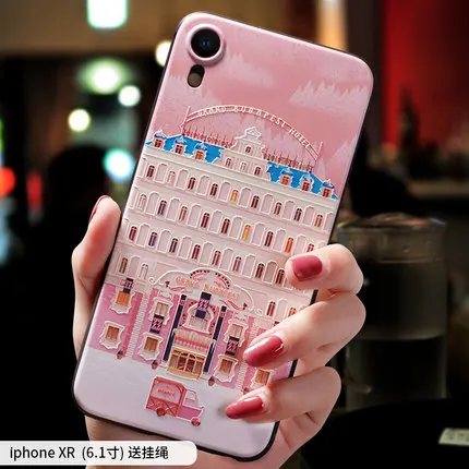 X Grand Budapest отель маленький сон розовый рельефный чехол для Iphone XS чехол для MAX XR для Iphone XS X Чехол - Цвет: 4 XR