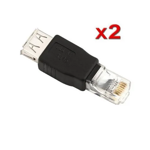 2015 Hot 2 Pieces ethernet RJ45 male to USB female connector converter adapter +Free Cable Tie | Обустройство дома