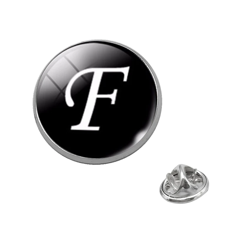 Suteyi классические булавки с алфавитом стеклянный купол черно белые Броши буквами