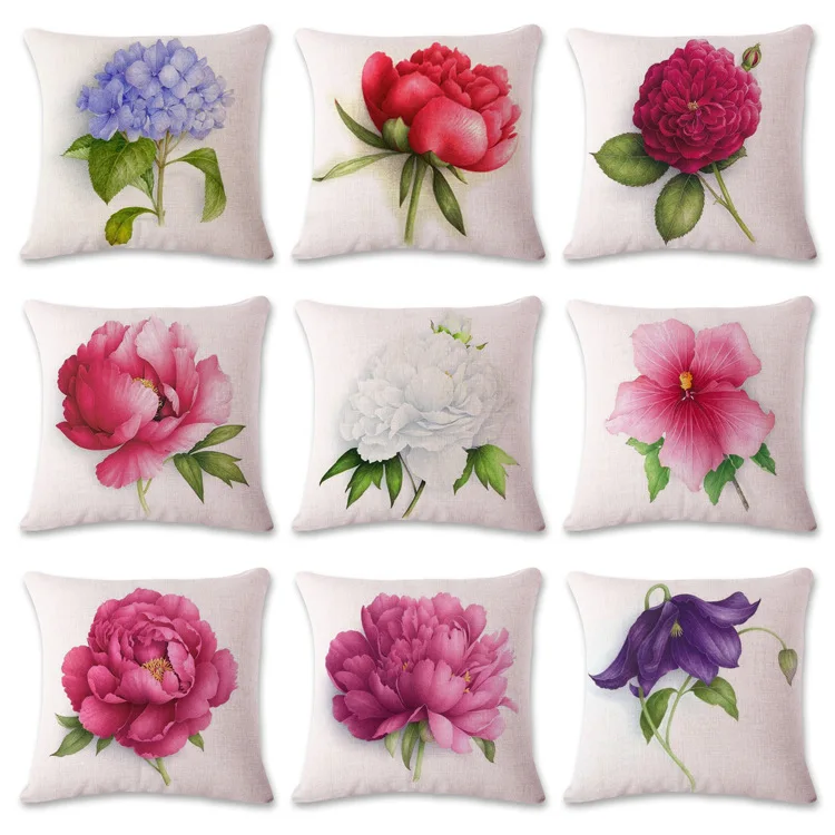 Роскошный красный цветок 3d подушка для кемпинга наволочка домашнего декора