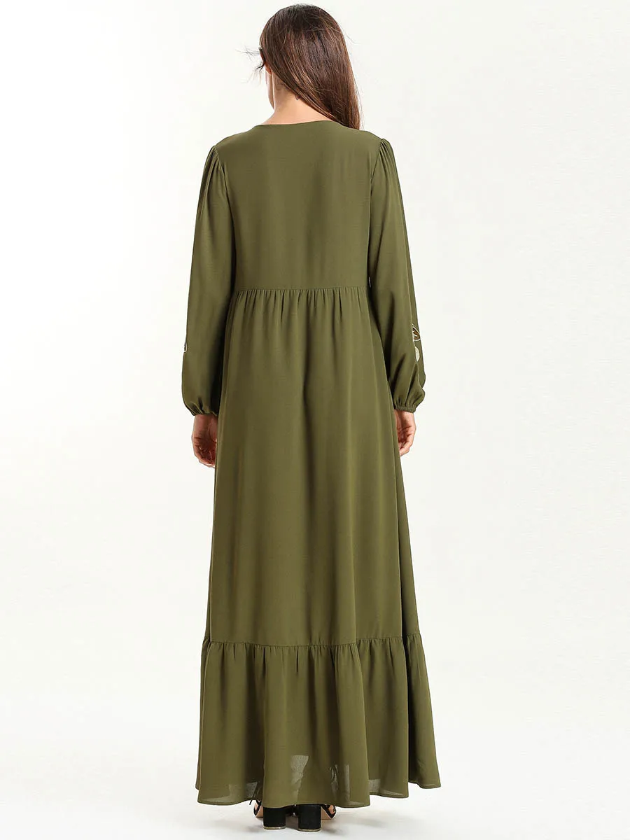 Женское Макси платье для кормления грудью кафтан с вышивкой в Дубае свободное