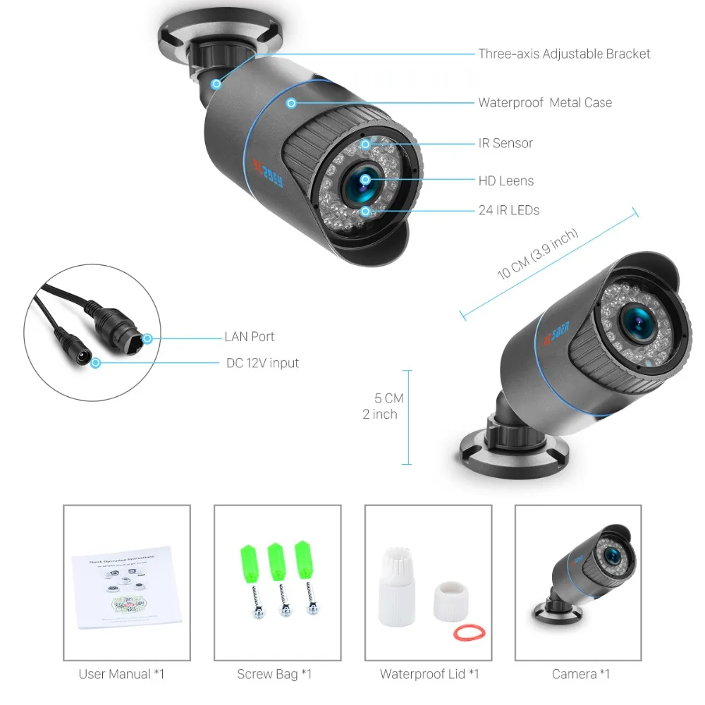 Besder 5MP H.265 PoE уличная IP камера CCTV 3MP 2MP FHD Проводная камера безопасности Поддержка Onvif FTP RTSP Email Picture App XMEye