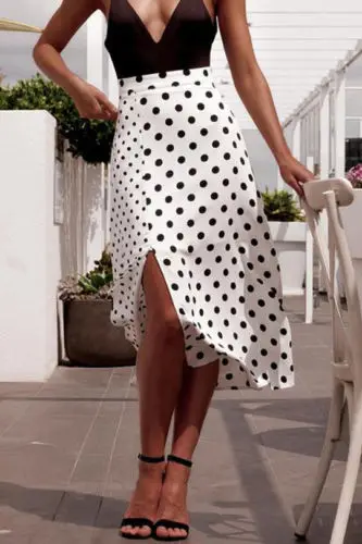 Новинка 2019 женское платье платья с принтом в горошек юбка запахом коктейльное