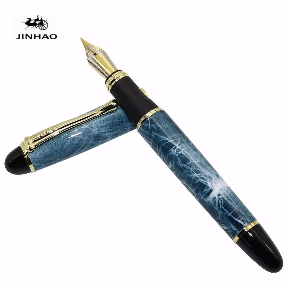 Jinhao X450 самопишущее перо полностью металлический золотой зажим роскошные ручки канцелярские принадлежности для студентов офисные школьные принадлежности