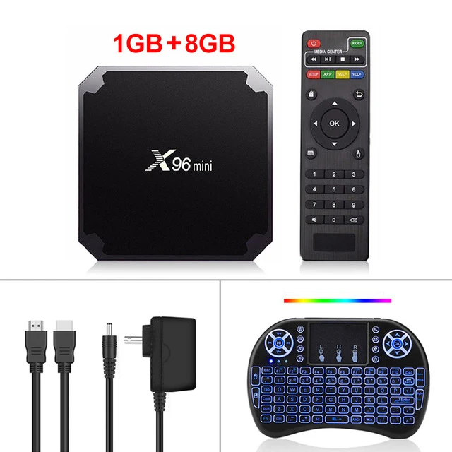 1G8G Backlit Keybo Android 7,1 ТВ коробка X96 Мини Смарт ТВ коробка 2GB16GB Amlogic S905W 4 ядра 2,4 ГГц Wi-Fi 4K HD медиа-плеер интернет IPTV Set-top BOX - Цвет: 1G8G Backlit Keybo