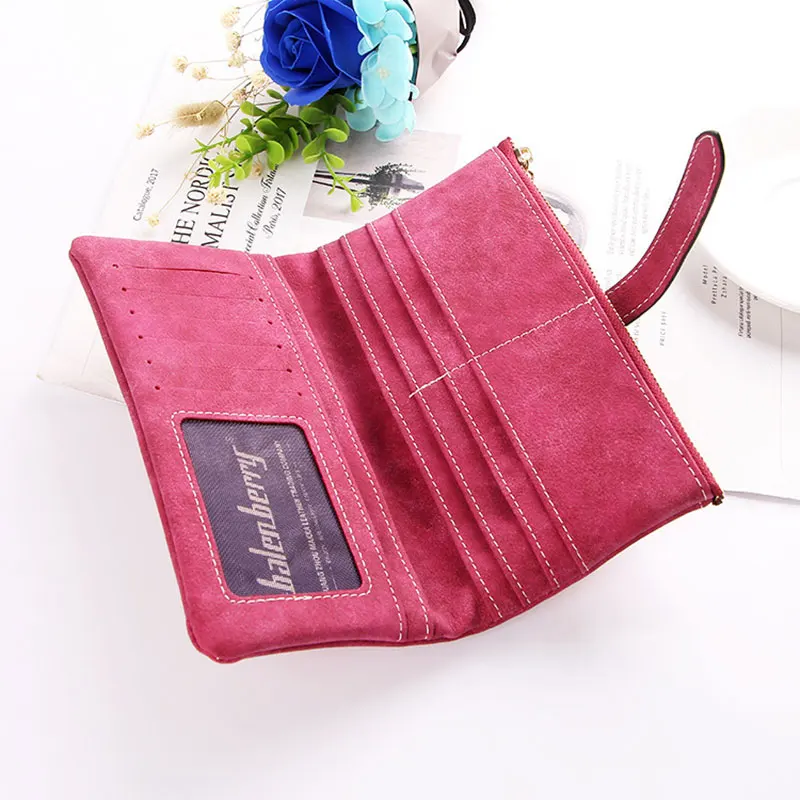

Arsmundi Women Wallets Long Retro Scrub Twist Draw Coin Purse Phone Bag Multi Lady Clutch Purse Carteira Feminina Money Bag