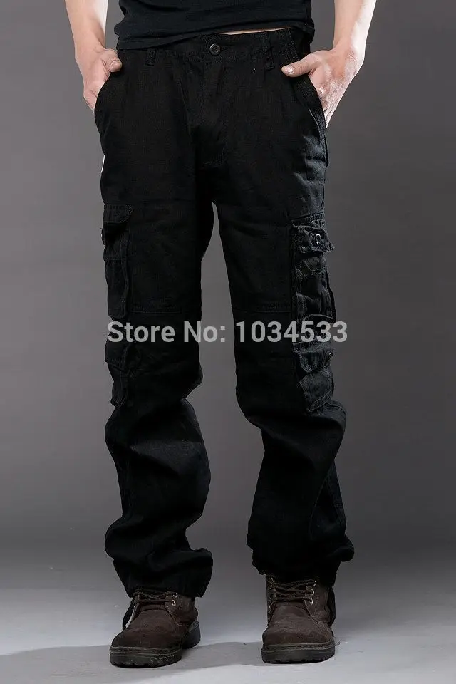 Армейские мужские свободные брюки в Военном Стиле хлопковые камуфляжные