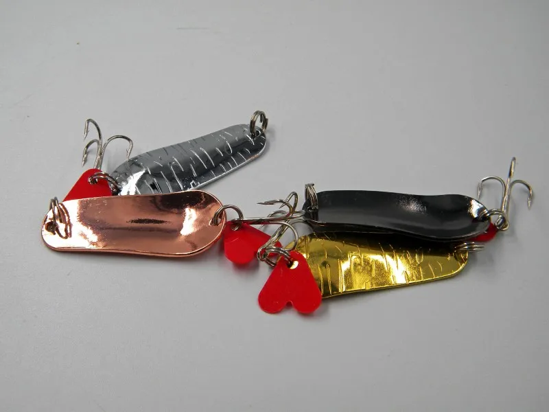 4 шт./лот рыбалка металлической ложкой приманки 5 см / 8.3g 6# крючки искусственное