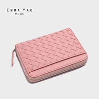 emma yao genuine leather wallet female fashion women wallets famous brand coin purses holders