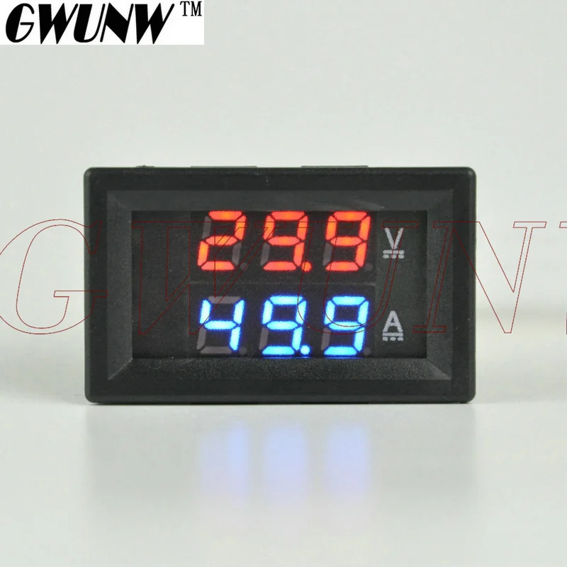 GWUNW BY32A 0 200 в 100A DC Цифровой амперметр напряжения измеритель тока Вольтметр двойной