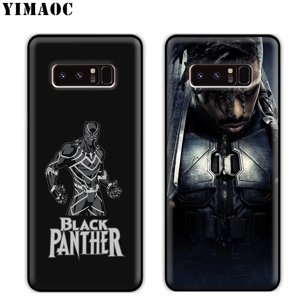 Мягкий силиконовый чехол YIMAOC Black Pather Marvel для samsung Galaxy S10 S10e S9 S8 Plus S7 S6 Edge J6 |