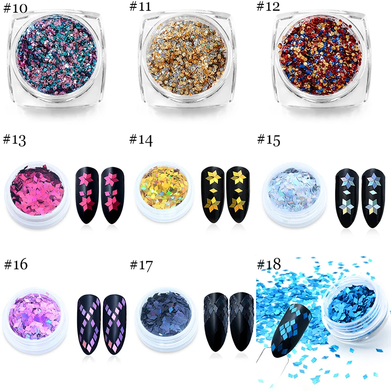 1 коробка блестки для ногтей|Блестки ногтей| |