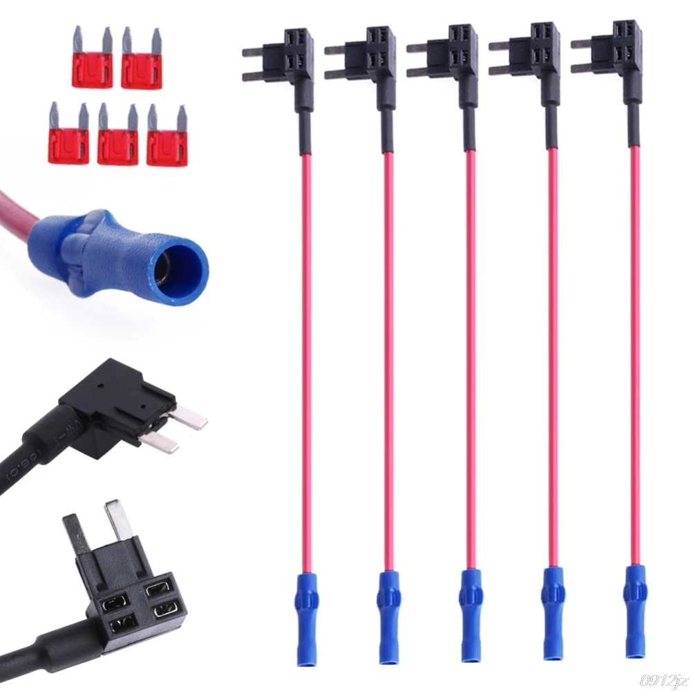 

5Pcs Mini ATM Fuse Adapter tap Dual Adapter Holder For Car Auto Truck