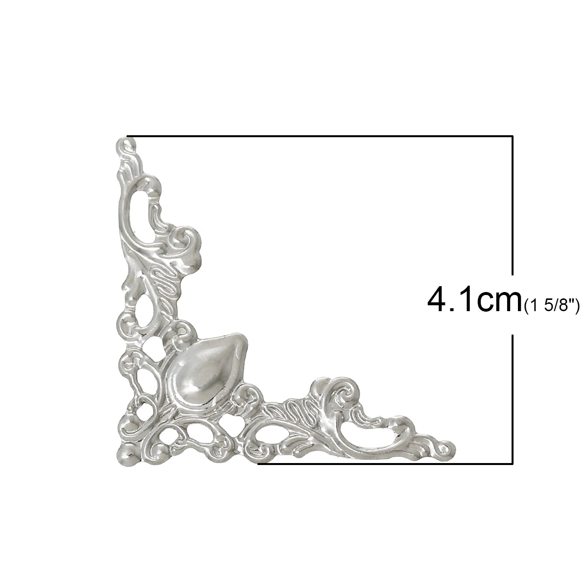 Сплав фурнитура для украшений Треугольник Серебряный цвет 4 1 см (1 5/8 &quot) x 5/8&quot) шт