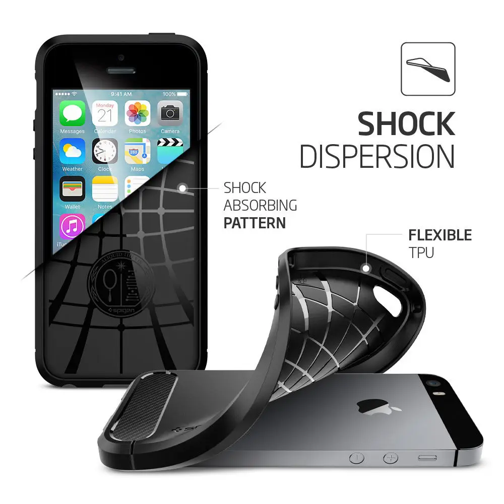 100% Оригинальные SPIGEN прочный защитный чехол подставка для iPhone 5S / SE 5|case for iphone|armor