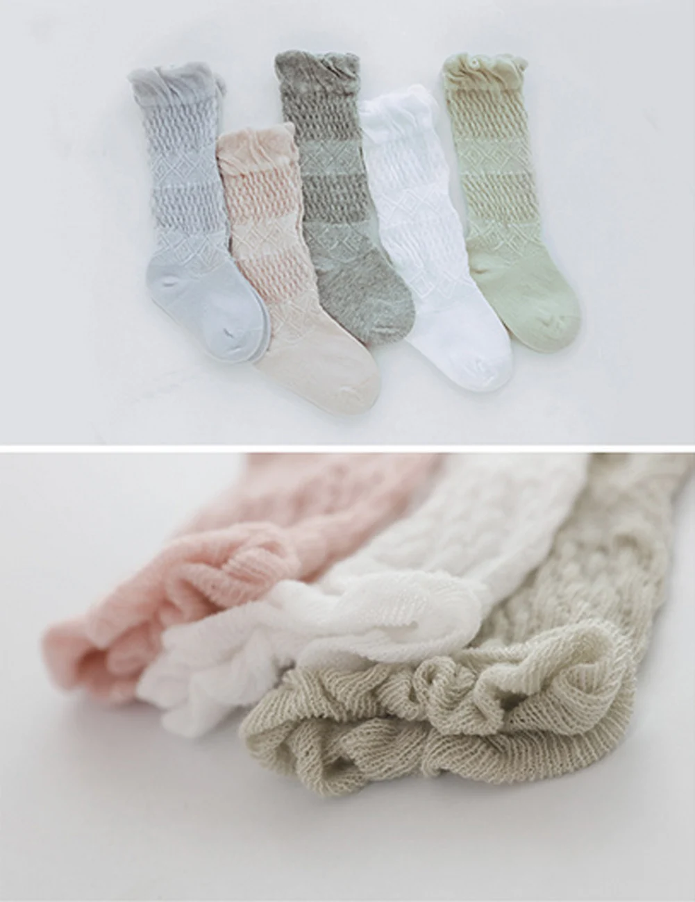 Детские кружевные противоскользящие колготки для новорожденных|Колготки и