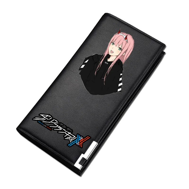 Женское портмоне DARLING in the FRANXX, короткий кошелек из искусственной кожи, ноль, два удостоверения личности, держатель для карт, мультяшная сумка для денег, для девочек, Carteira