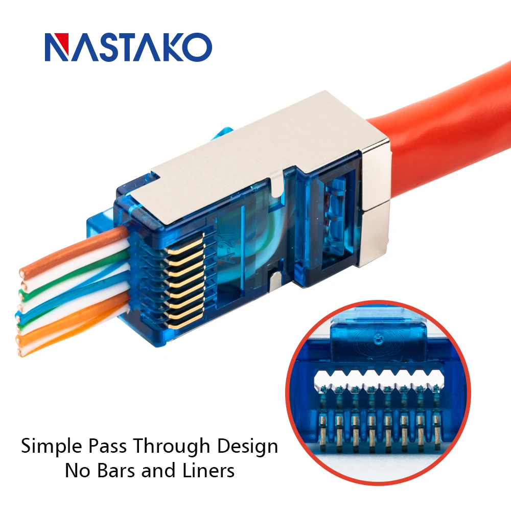 Легко RJ45 разъем Cat6 8P8C модуль штекер Cat5e rj45 сетевой кабель легко пройти через