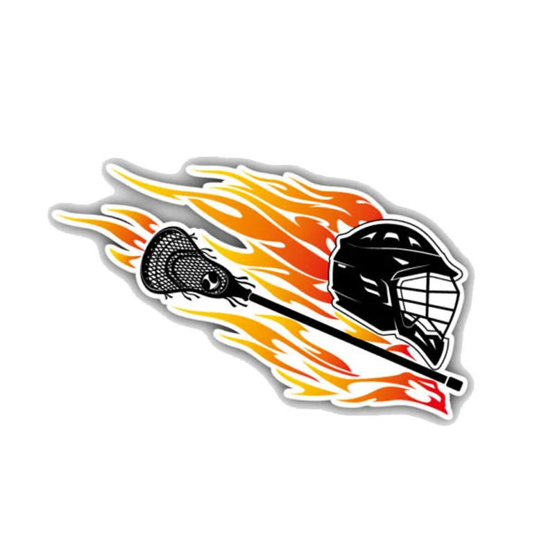 

YJZT 13CM*8.1CM Interesting Lacrosse Flame Trail PVC Window Car Sticker 11-00138