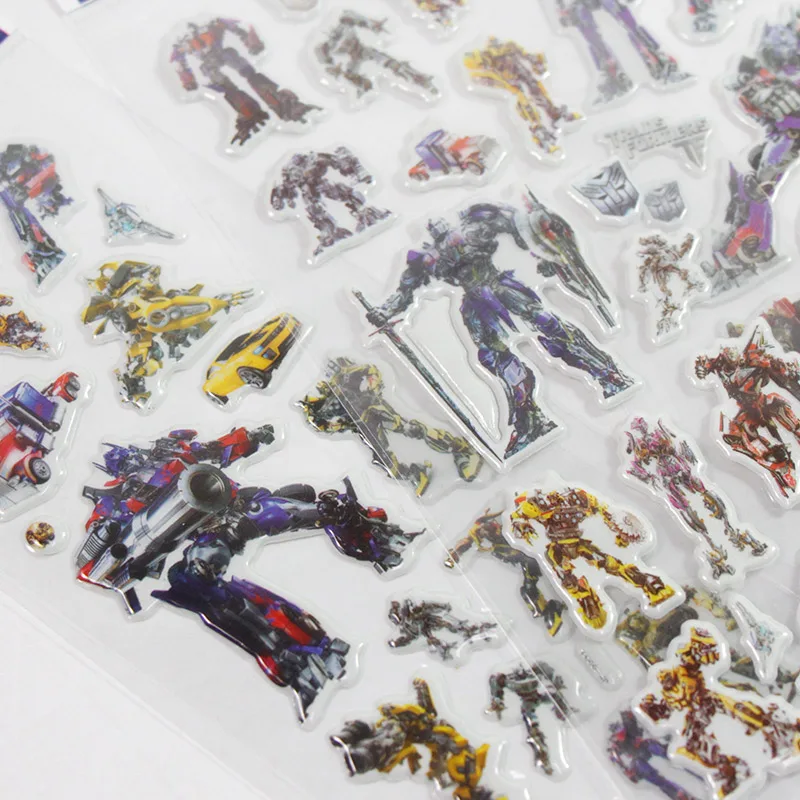 6pcs Transformers Toys Stickers Car Movie Bumblebee Optimus Prime Shatter Grimlock PVC Waterproof Sticker for Children Room - купить по