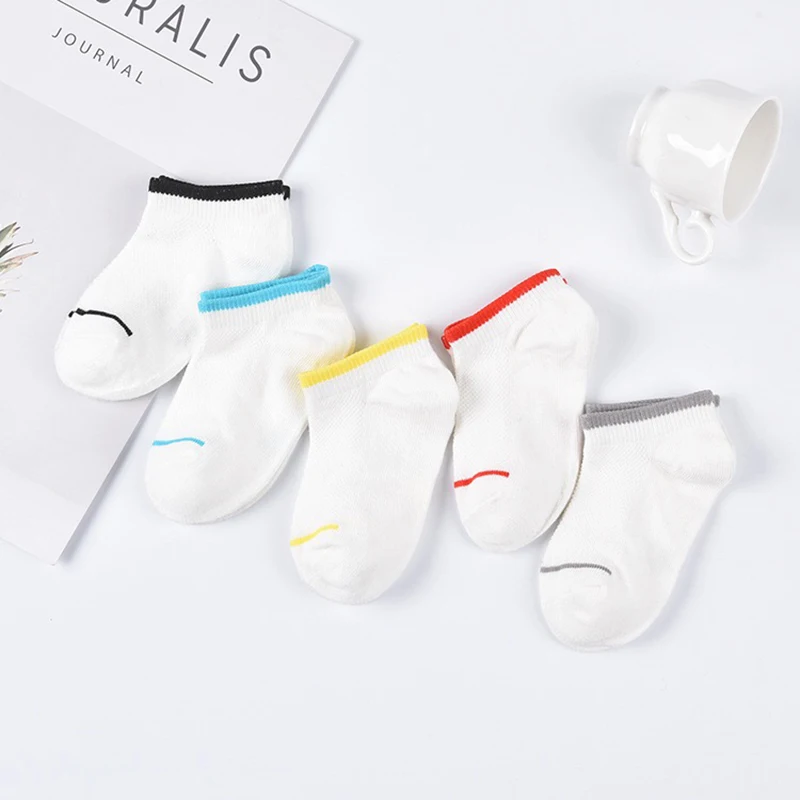 2018 летние детские спортивные полосатые короткие тонкие носки белого цвета для
