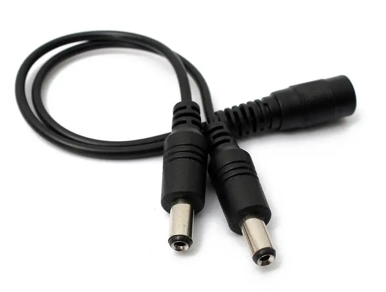 Разветвитель питания постоянного тока с 1 розеткой на 2 штекерами адаптер 5 5x2 мм