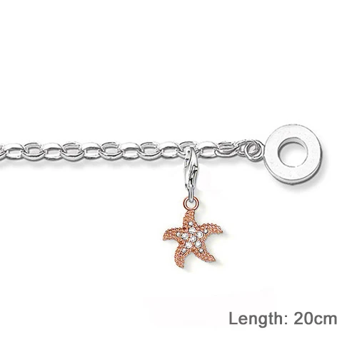 Классический 925 стерлинговый серебряный кристальный морской звезды DIY животные подвески подходят для создания браслетов и ожерелий ювелирных изделий для женщин TCH0108.