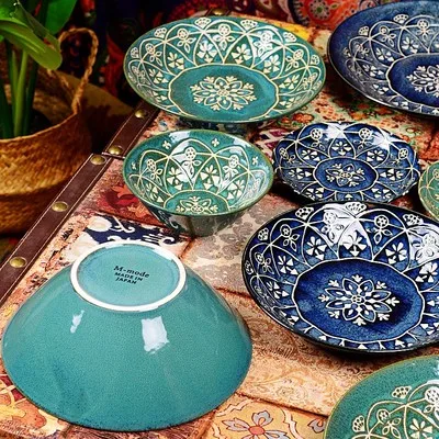 Японский Керамика Западной пасты плиты Moroccan Стиль Семья завтрак фруктовый салат
