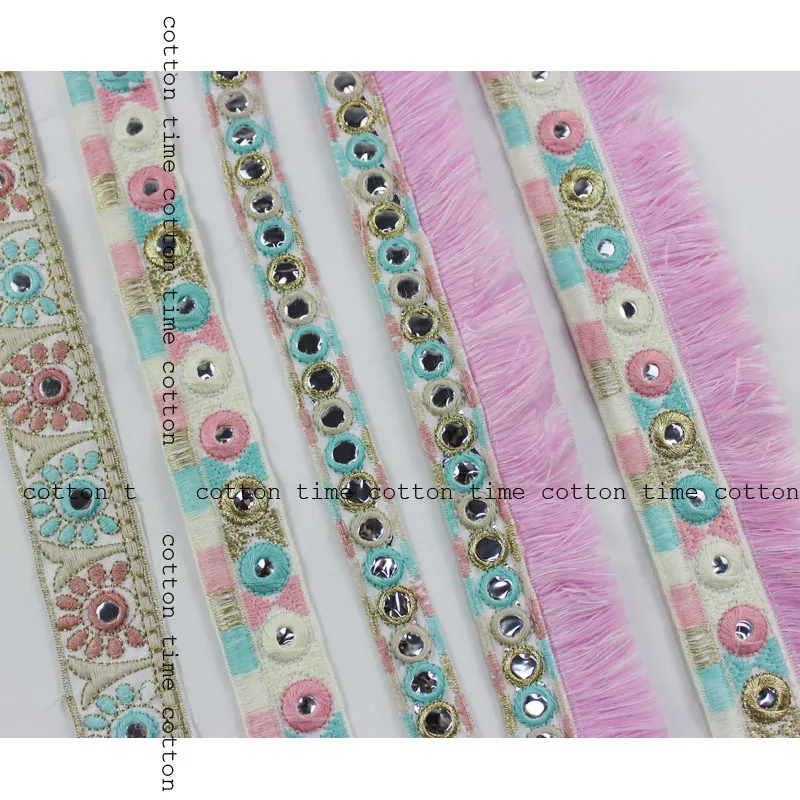 5 ярдов зеркальная отделка макарон аксессуар для одежды индийская сияющая