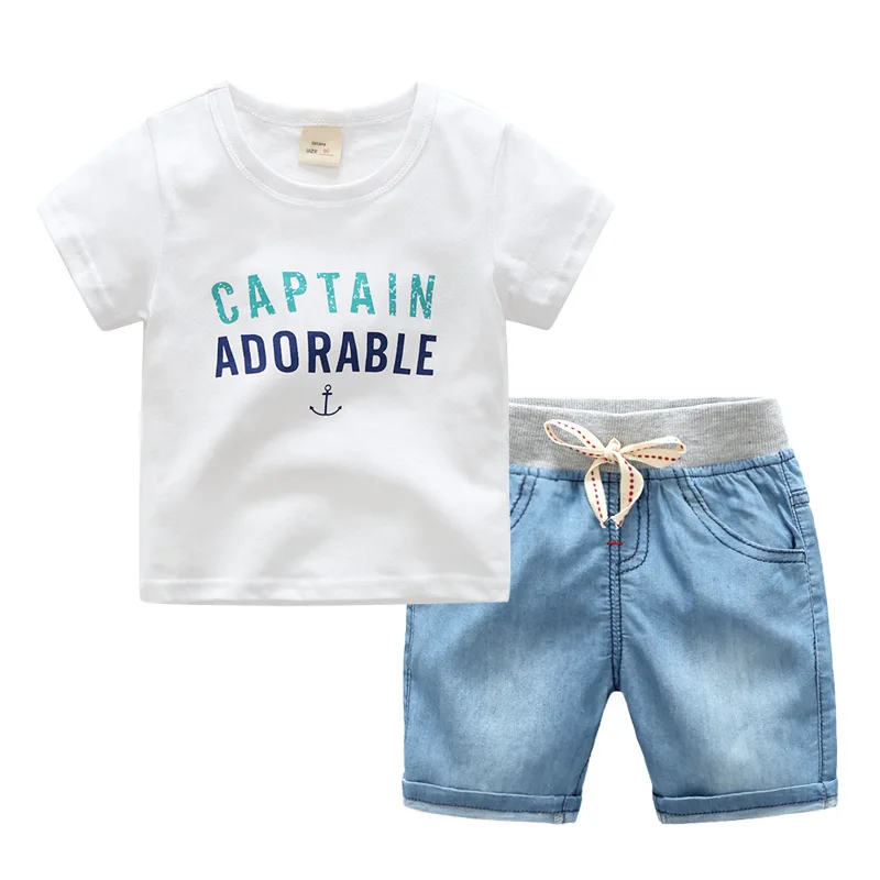 2018 Высокое качество Лето комплект одежды для мальчиков Повседневная одежда