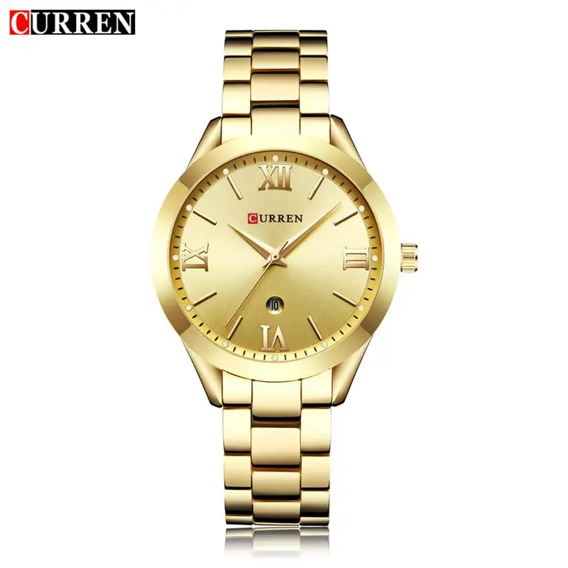 Gold CURREN золотые часы женские часы дамские 9007 сталь женские часы браслет женские часы Relogio Feminino Montre Femme - Цвет: Gold