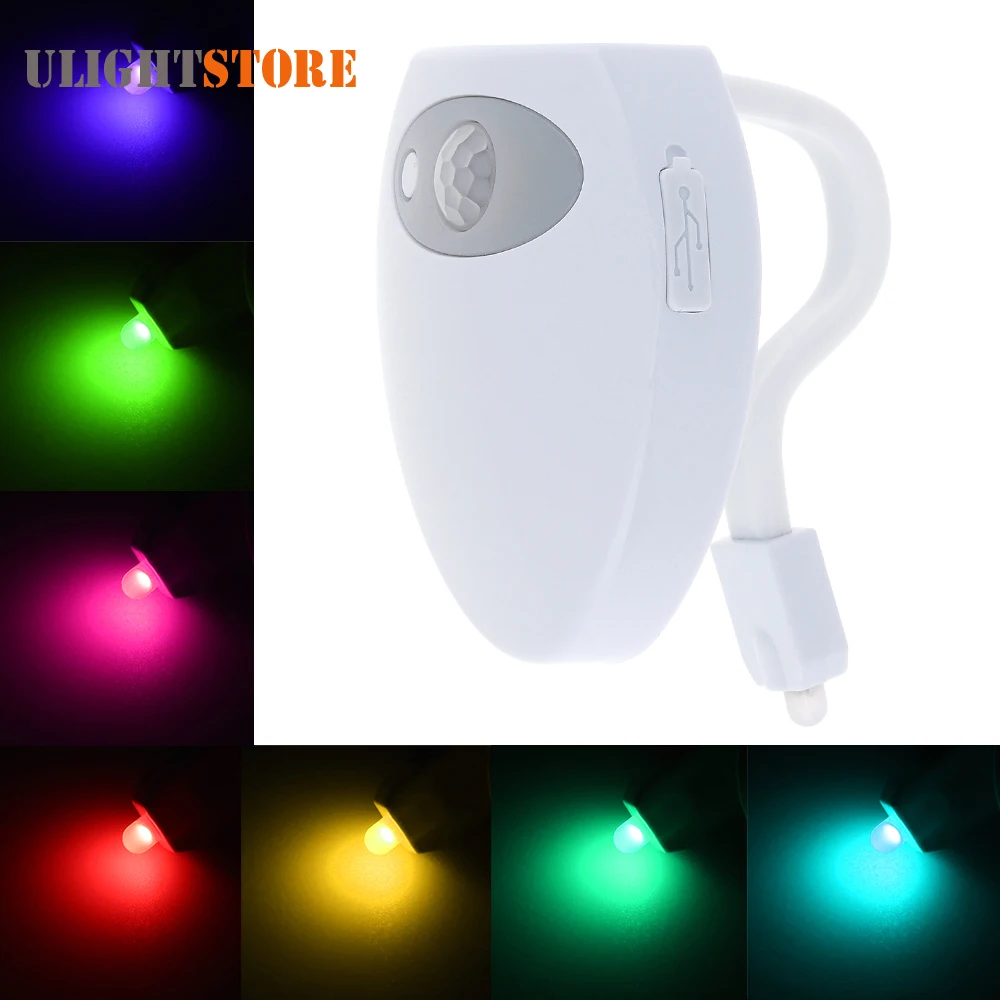 Смарт 5 в USB зарядка 8 цветов ванная туалет Ночной светильник LED лампа для сидения