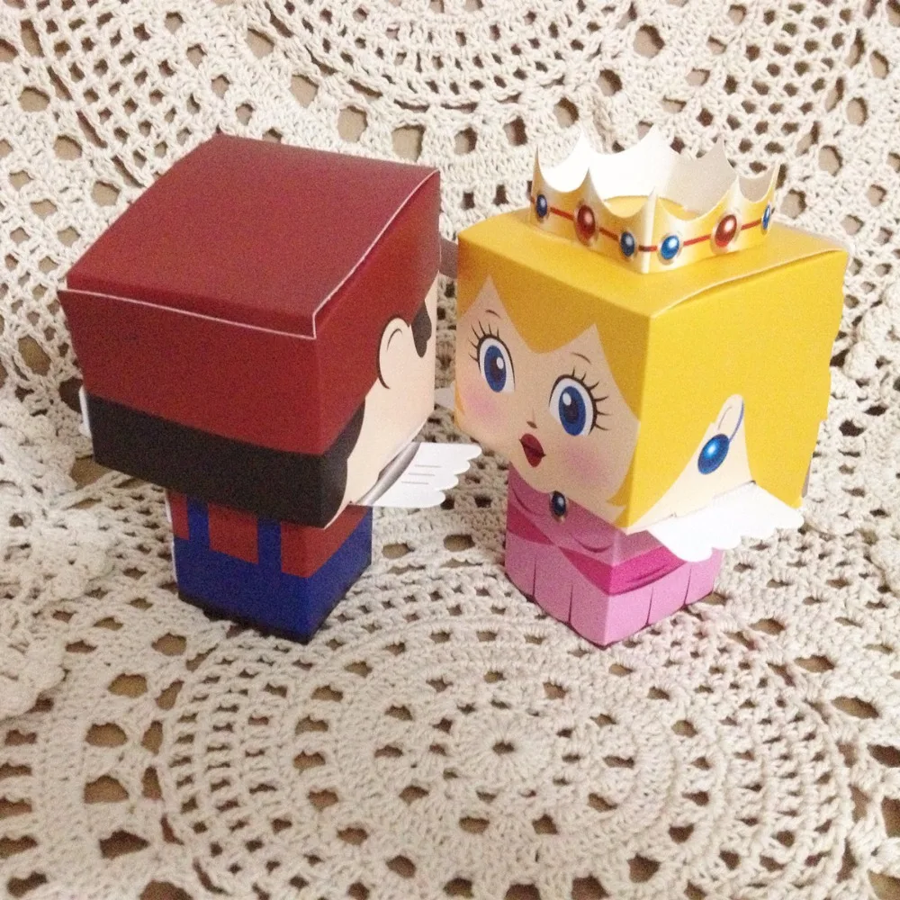 50 шт Супер Марио Принцесса свадьба пользу коробки для конфет на день рождения