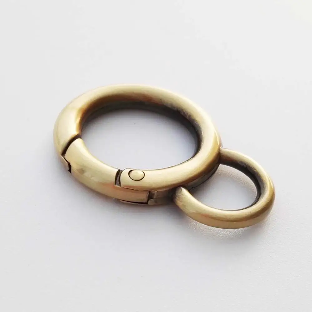 antique brass Весенние ворота двойной D O кольцо Открывающийся кулон застежка сумочка кошелек плечевой ремень пряжка зажим триггер сумка аксессуары - Цвет: antique brass