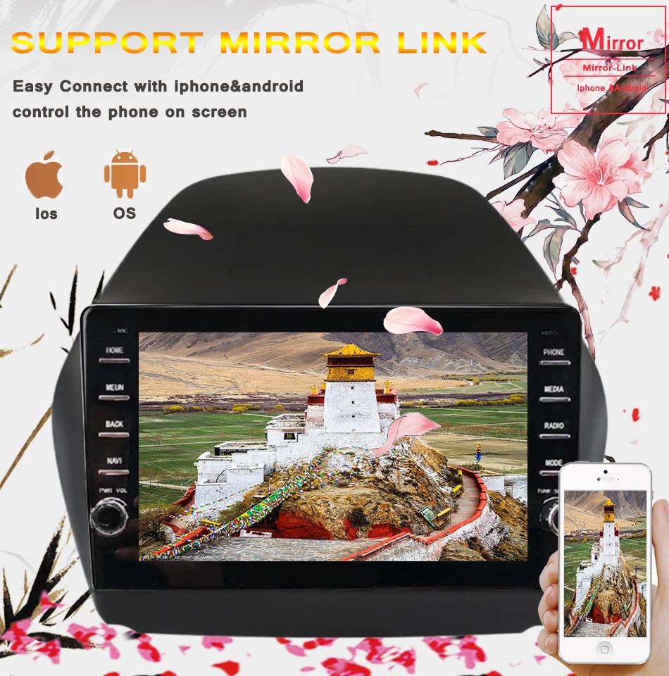 2Din Android 10,0 4 Гб ОЗУ 64 Гб ПЗУ для HYUNDAI ix35 Tucson 2009- стерео Восьмиядерный Радио Навигация GPS, DVD Автомобильный мультимедийный плеер