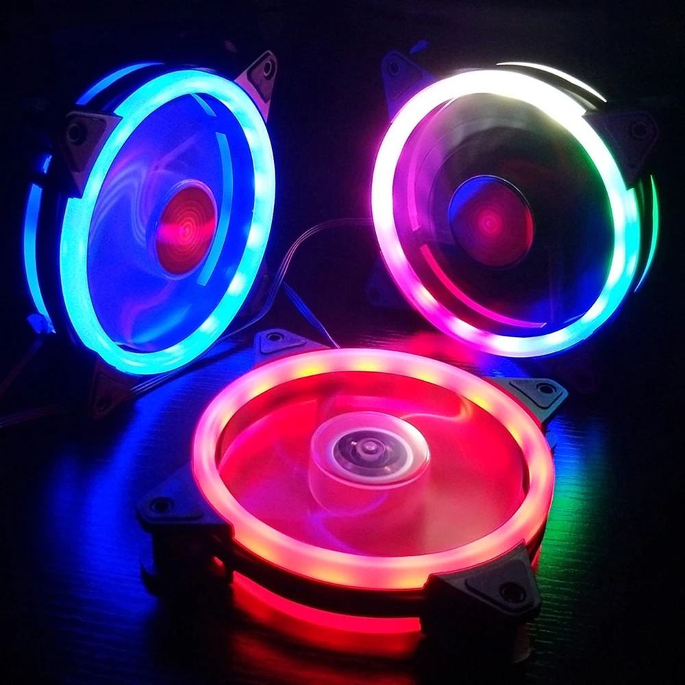 Светодиодный двухсторонний Компьютерный Вентилятор светодиодный светильник