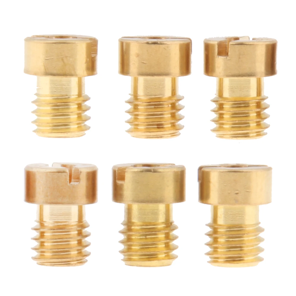 

6 Pieces Copper Carburetor Main Jet Kit Hexagonal Injector Nozzle For PWK Keihin OKO CVK KOSO Carburetor 75.78.80.82.85.88