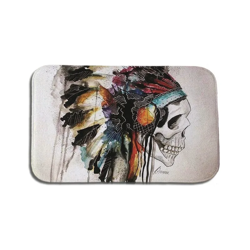 Новая классическая Череп Печатных Входная дверь коврик качество хорошо