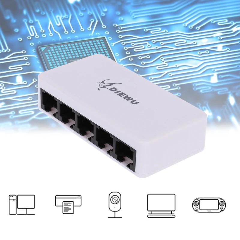 5 Порты Fast Ethernet RJ45 10/100 Мбит сетевой коммутатор концентратор