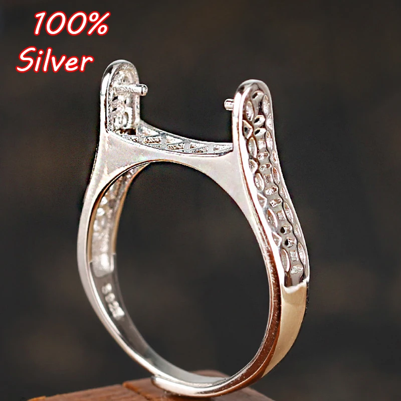 Оптовая продажа регулируемое серебряное кольцо с настройками основания 13*14 мм
