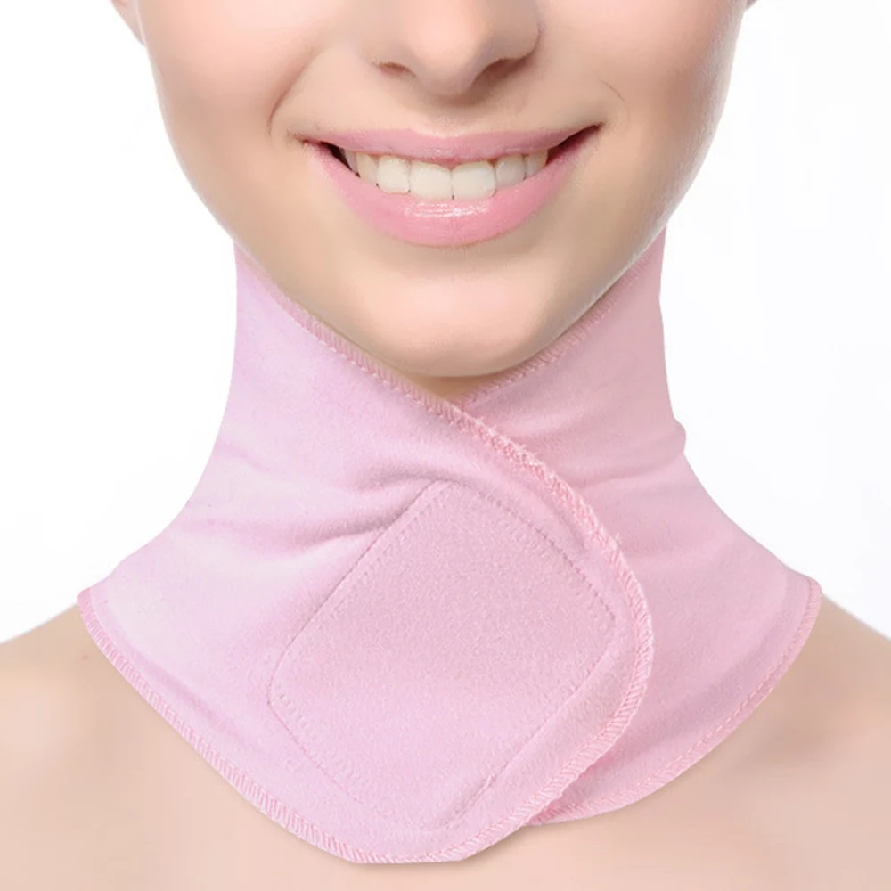 SPA Увлажняющий Шеи Wrap Маска Массажер Розовый Теплый Отбеливание Воротник Шарф