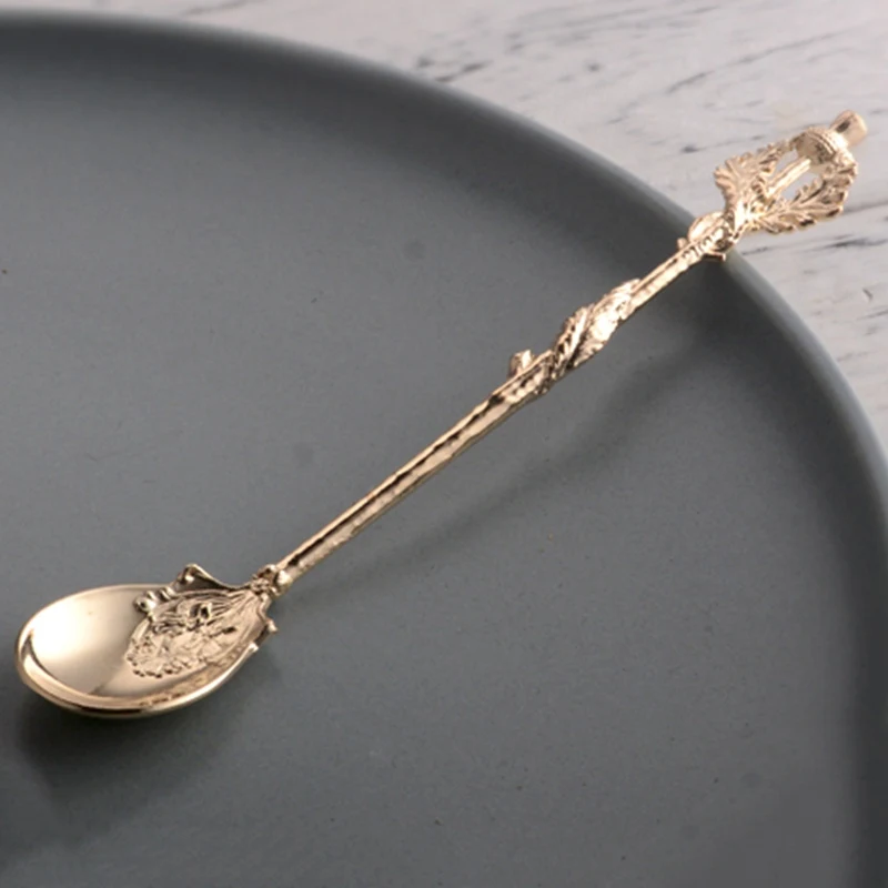 Винтаж Королевский стиль Кокосовая пальма чайная кофейная ложка мороженого