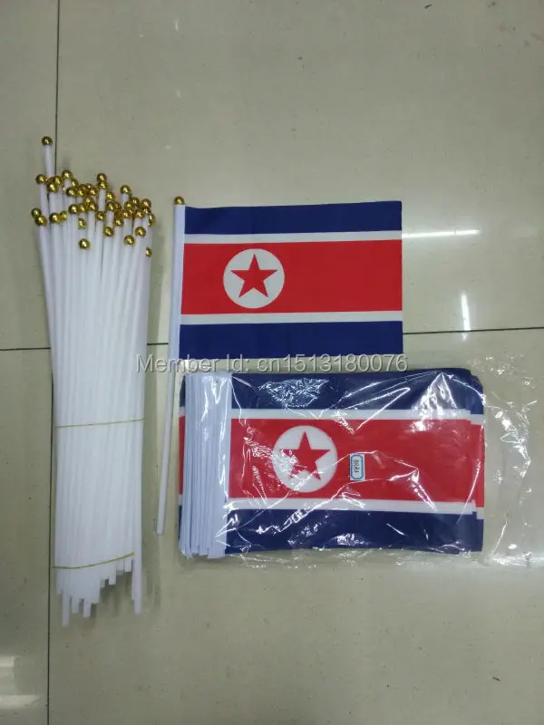 

2015 world flag with 14cm*21cm Flag of Korea hand waving the flag pole