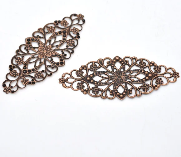 DoreenBeads 30 медный тон филигранные цветочные обертки разъем 8x3 5 см (B13801)|jewelry tweezer|jewelry