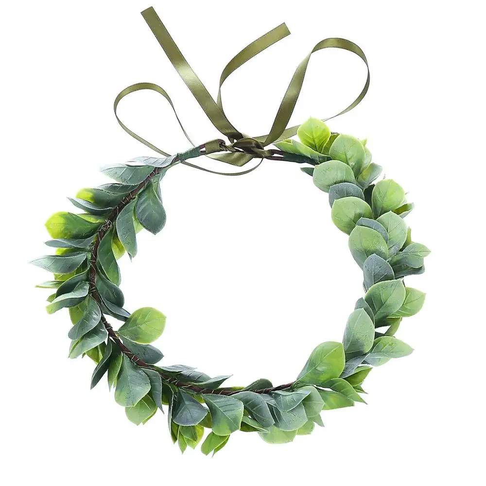 green Новые рождественские цветы, корона, женские аксессуары для волос, головной убор для девушек, модная свадебная диадема, цветочный венок, повязка на голову - Цвет: green