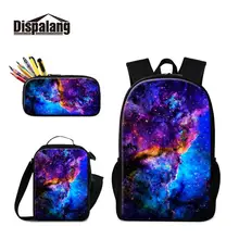 School Backpack Cool Insulated Lunch Case for Boys Colorful Starry Logo Trendy Thermal Cooler Pouch Bags Bookbag Children Pencil