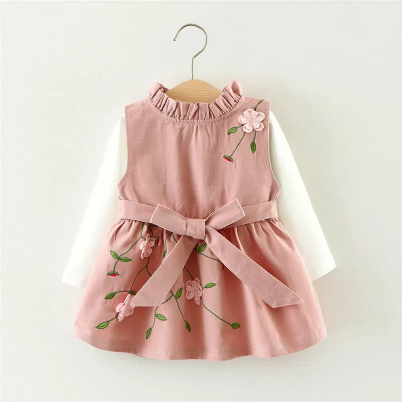 Платье с цветочным узором для девочек Новинка 2018 года летняя и Осенняя детская