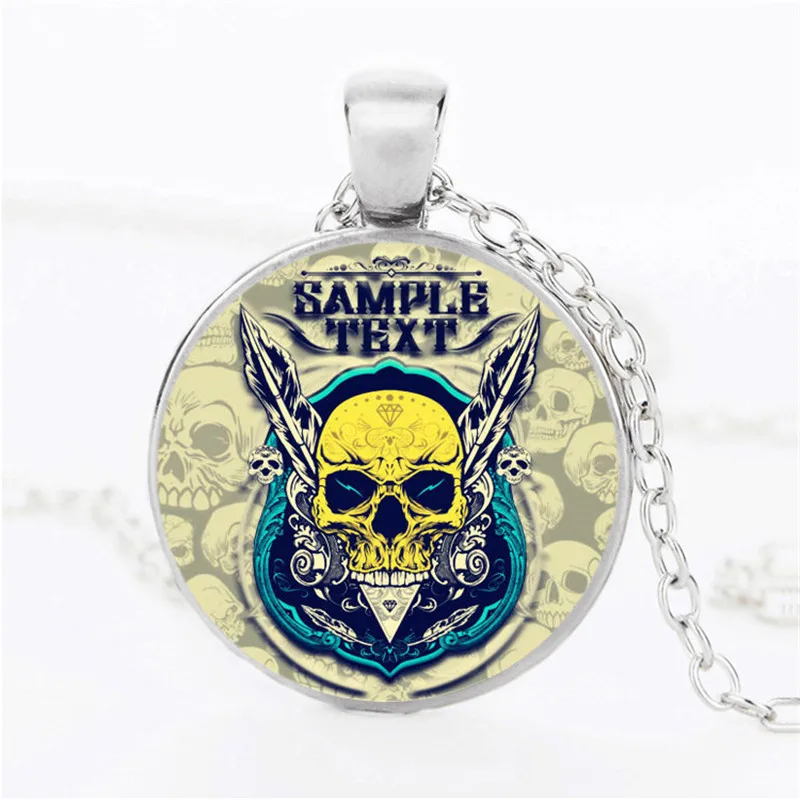 Лидер продаж! День мертвых сахарный череп Цепочки и ожерелья скелет головы фото